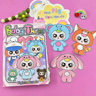 Đồ chơi bóc dán Ngôi nhà Baby Three đáng yêu - Búp bê giấy Pighandmade