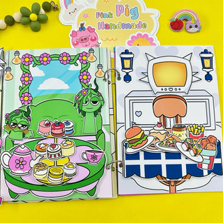 Đồ chơi bóc dán Ngôi nhà màu sắc Sprunki - Búp bê giấy Pighandmade