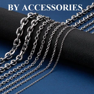 Dây chuyền thép titan unisex trơn kiểu xích tròn vát cạnh bên không gỉ nhiều size C43 BY ACCESSORIES