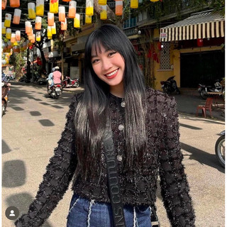 ÁO TWEED LÔNG ĐEN LẤP LÁNH SPARKLE BABY TI NGOAN (NEWTAG)