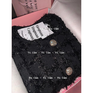 ÁO TWEED LÔNG ĐEN LẤP LÁNH SPARKLE BABY TI NGOAN (NEWTAG)