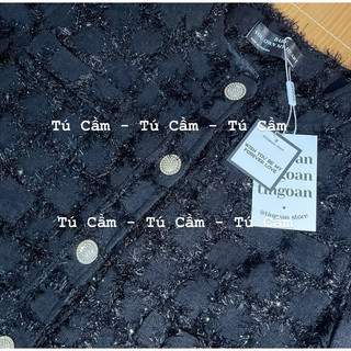 ÁO TWEED LÔNG ĐEN LẤP LÁNH SPARKLE BABY TI NGOAN (NEWTAG)