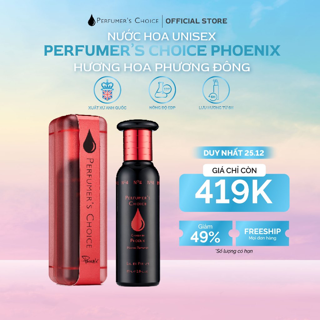 [Giá 419k duy nhất 25.12] Nước hoa unisex Perfumer's Choice Phoenix EDP ...