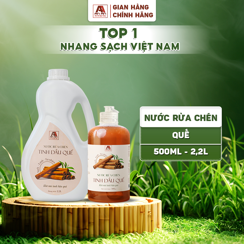 Ảnh Nước rửa chén Tinh dầu Quế An An - Khử sạch mùi tanh, đánh bay dầu mỡ, diệt khuẩn an toàn 1