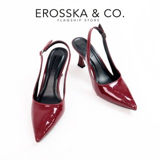 Erosska - Giày cao gót nữ mũi nhọn trơn kiểu dáng đơn giản màu trắng 8cm - DOI55