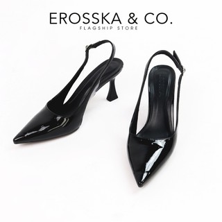 Erosska - Giày cao gót nữ mũi nhọn trơn kiểu dáng đơn giản màu trắng 8cm - DOI55