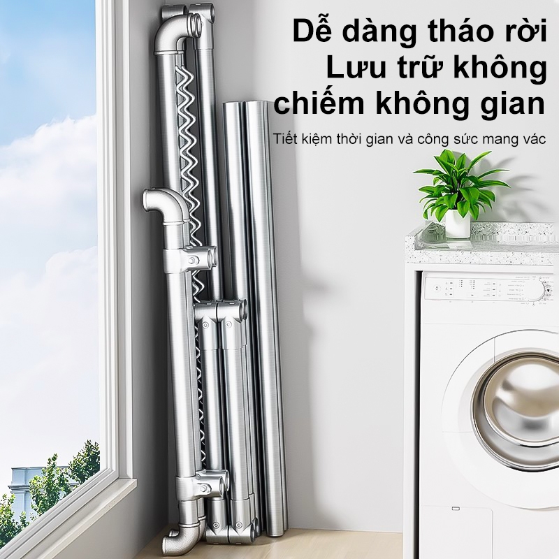 𝐎𝐥𝐢𝐟𝐞 Giàn Phơi Quần Áo Chống Gió Kệ Treo Quần Ao Ống Thép Sào Phơi Đồ Chịu Tải Mạnh