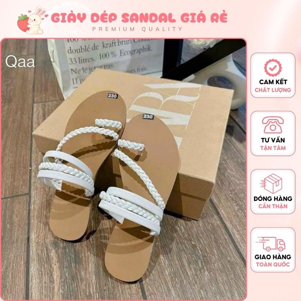 Dép Sandal Nữ Quai Bính Dễ Thương Bao Đi Nước Thoải Mái.Đế Làm Từ Chất Liệu Tpr Chống Trơn Trượt Độ Bền Cao