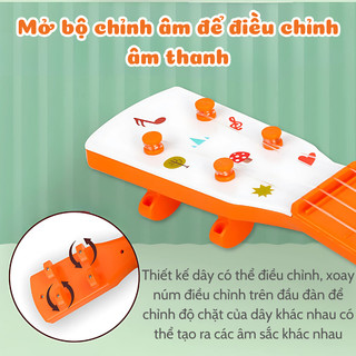 Đồ Chơi Đàn Ghita Ukulele Cho Bé Hoạ Tiết Hoạt Hình Hổ/ Khủng Long Dễ Thương Giúp Phát Triển Kỹ Tài Năng Âm Nhạc