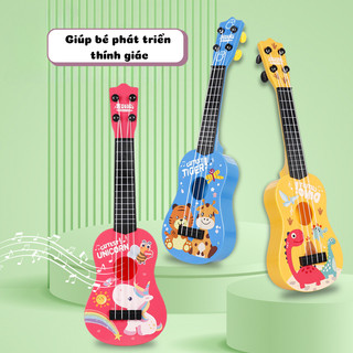 Đồ Chơi Đàn Ghita Ukulele Cho Bé Hoạ Tiết Hoạt Hình Hổ/ Khủng Long Dễ Thương Giúp Phát Triển Kỹ Tài Năng Âm Nhạc
