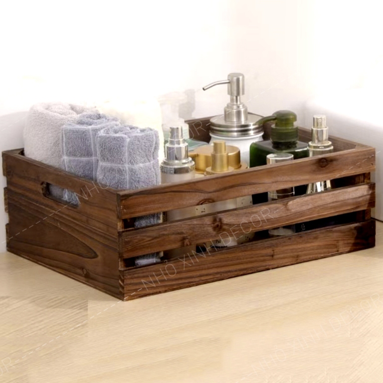 THÙNG GỖ PALLET gỗ màu óc chó đa năng tiện dụng, nhiều kích thước