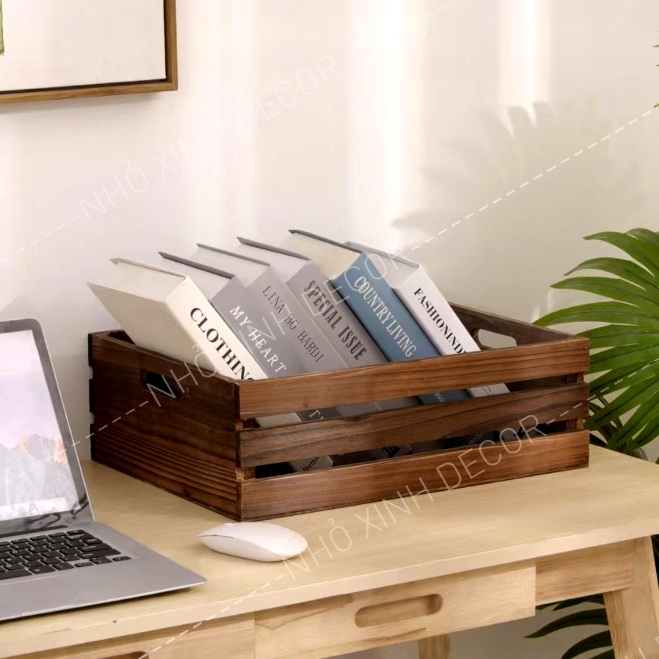 THÙNG GỖ PALLET gỗ màu óc chó đa năng tiện dụng, nhiều kích thước
