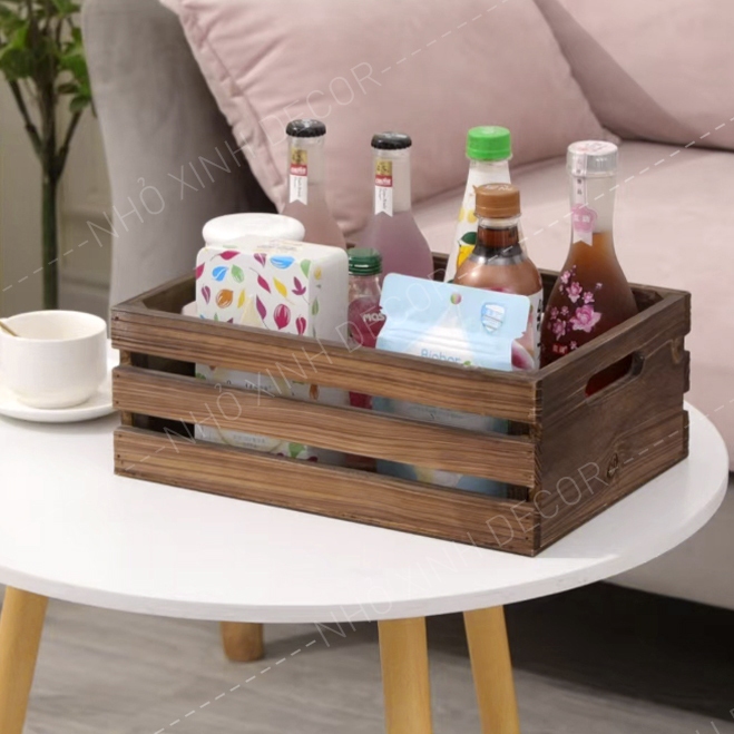 THÙNG GỖ PALLET gỗ màu óc chó đa năng tiện dụng, nhiều kích thước
