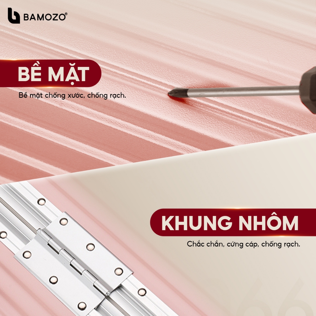 Ảnh Vali Bamozo Khung Nhôm 9066 Size 20/24 Cao Cấp 2