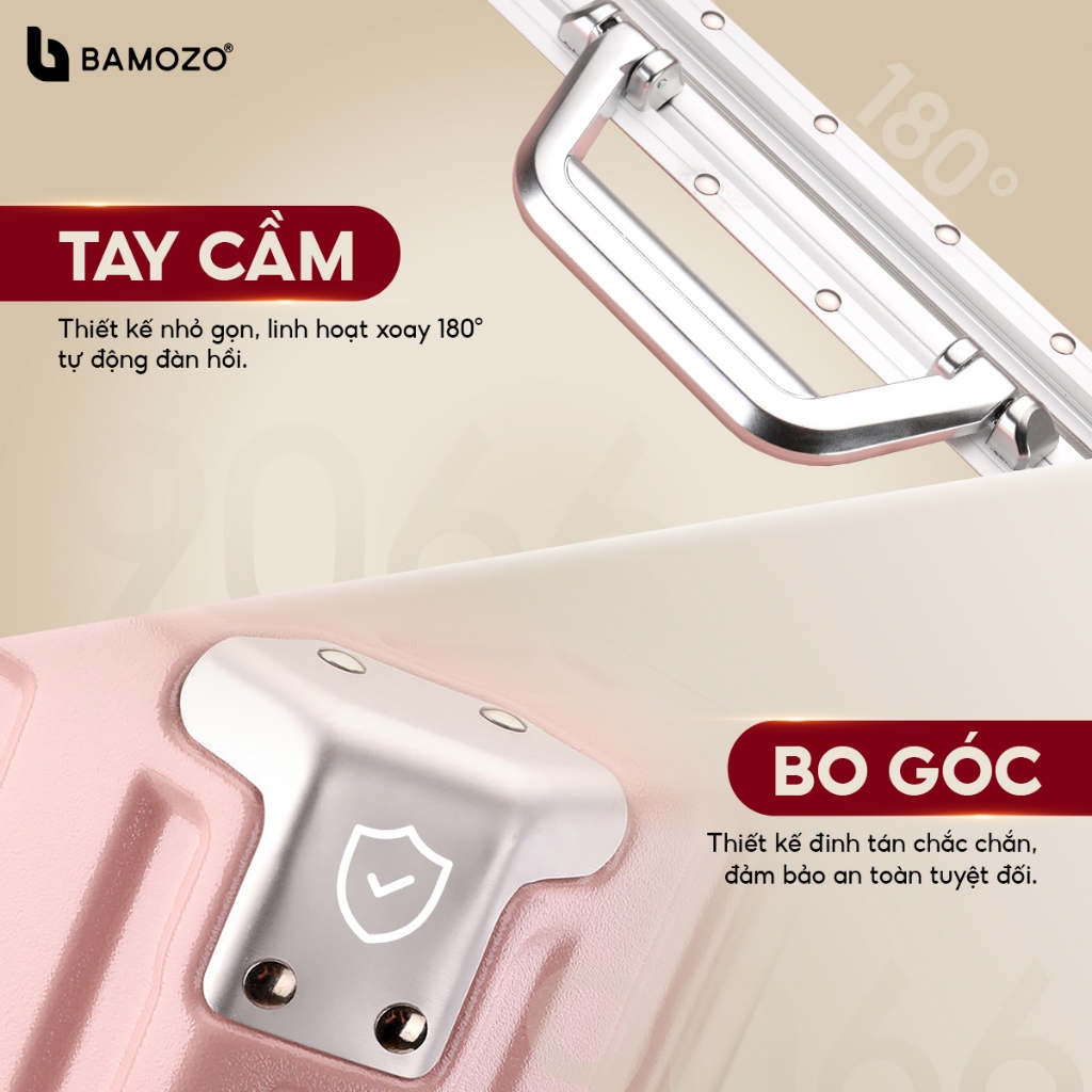 Ảnh Vali Bamozo Khung Nhôm 9066 Size 20/24 Cao Cấp 3