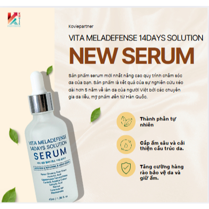 Serum Vita Meladefense 14 Days Koviepartners – Phục Hồi, Sáng Da, Cấp Ẩm