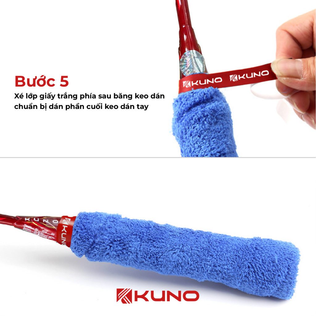 Ảnh Quấn Cán Vải vợt cầu lông QV10 KUNO Chính Hãng,dày,êm,mịn chống trơn túi 10 chiếc 4