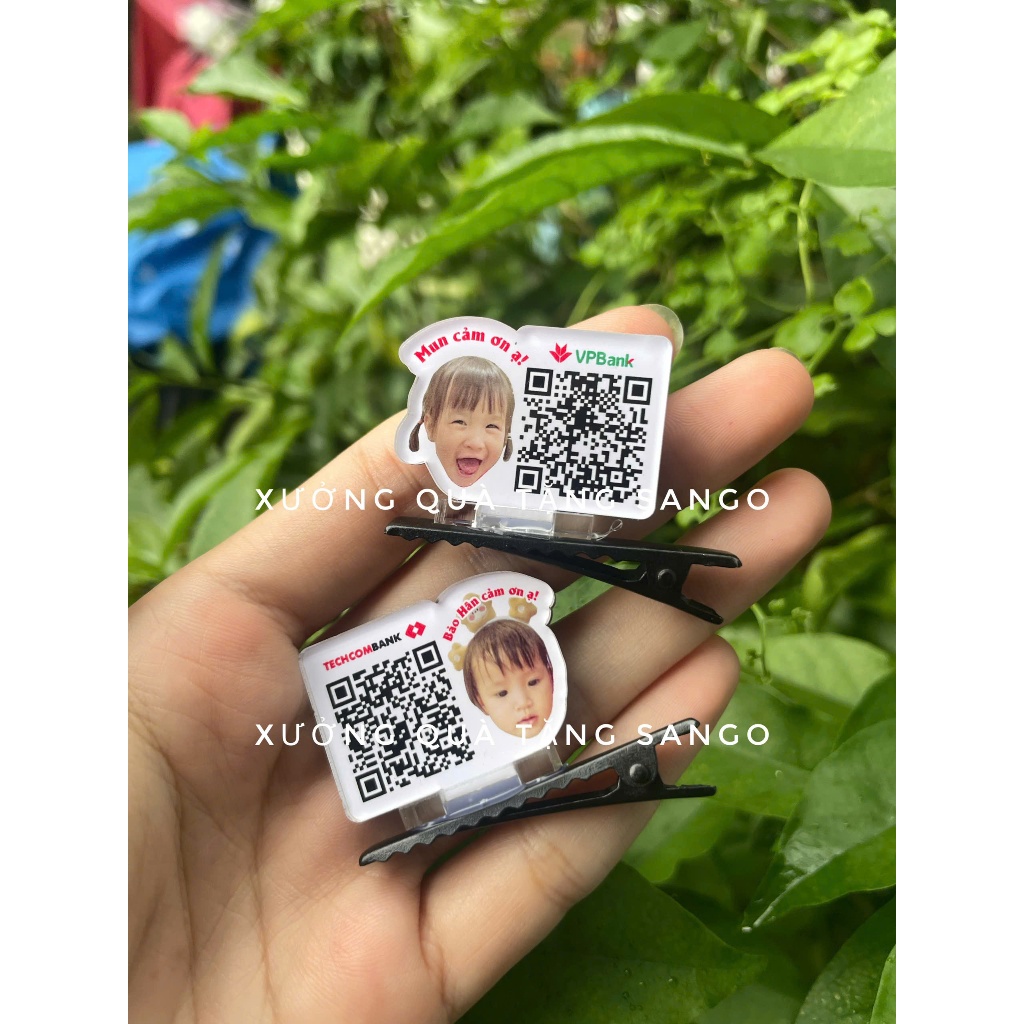 Kẹp tóc in mã Qr lì xì Tết - Quà tặng Sango