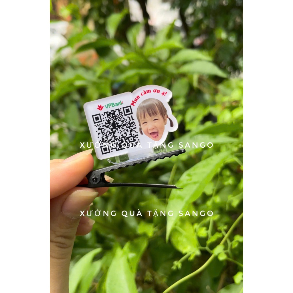 Kẹp tóc in mã Qr lì xì Tết - Quà tặng Sango