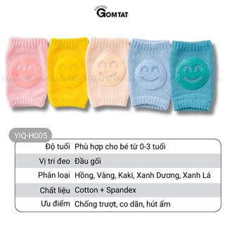 Combo 5 đôi tất tập bò trẻ em GOMTAT vớ bảo vệ gối có đệm silicon cho trẻ dưới 3 tuổi - YIQ-H005-CB5