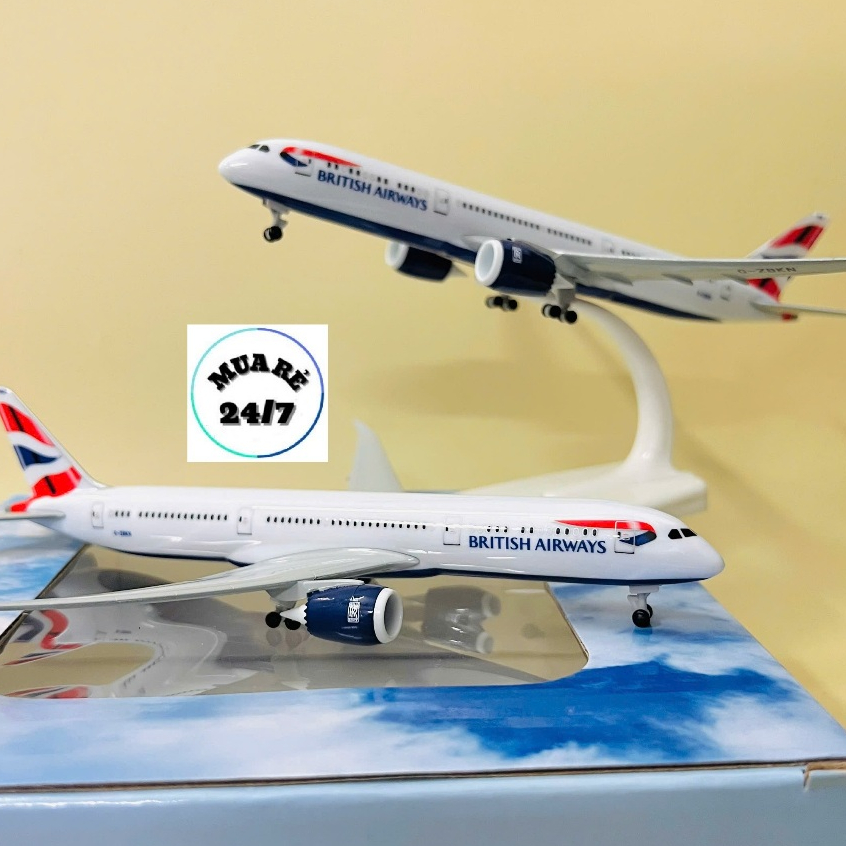 Máy Bay Boeing 787 Hãng Hàng Không Anh Quốc "BRITISH AIRWAYS" Mô Hình  Tỉ Lệ 1:400 Kim Loại Cao Cấp Bóng Đẹp (Fullbox)