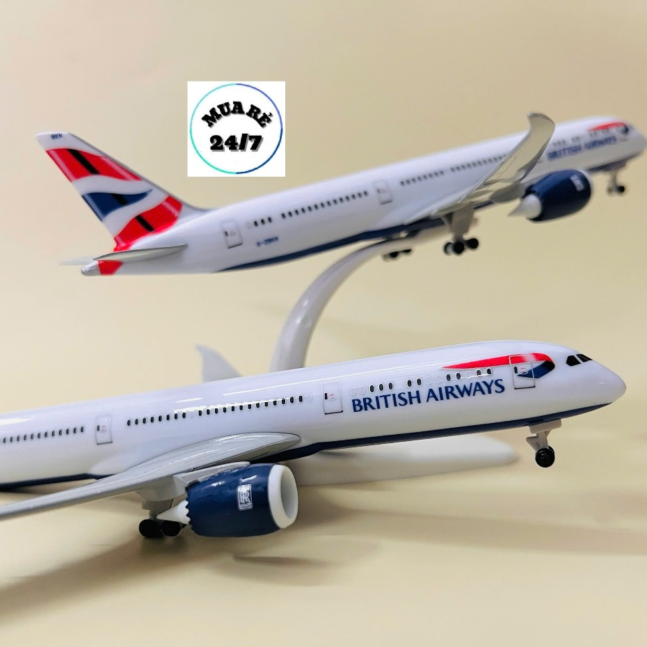 Máy Bay Boeing 787 Hãng Hàng Không Anh Quốc "BRITISH AIRWAYS" Mô Hình  Tỉ Lệ 1:400 Kim Loại Cao Cấp Bóng Đẹp (Fullbox)