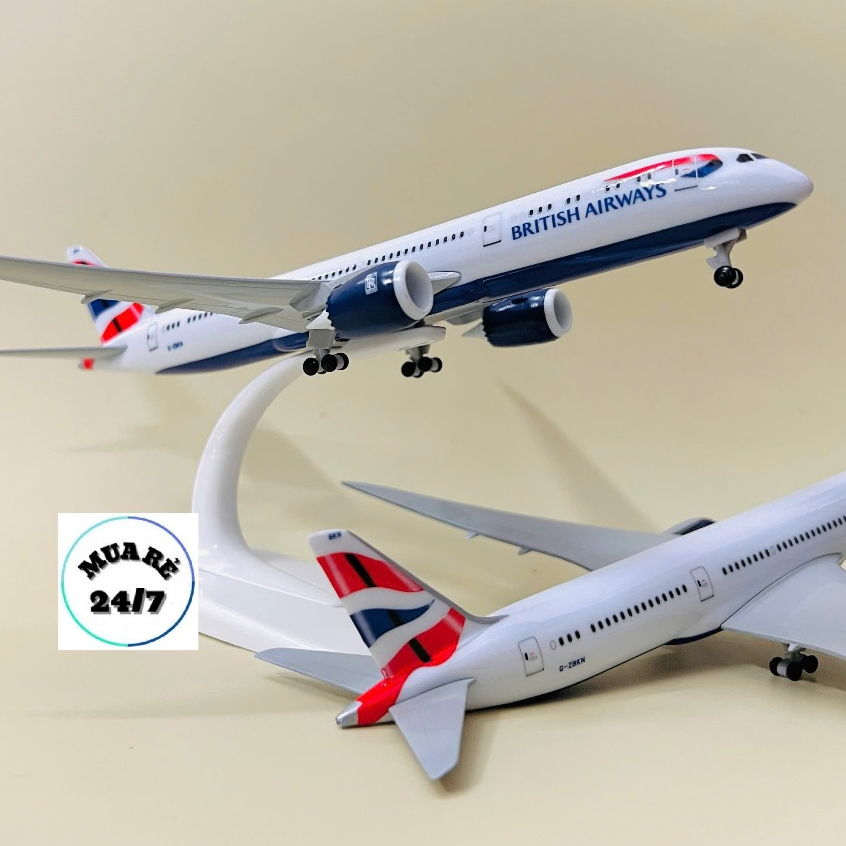 Máy Bay Boeing 787 Hãng Hàng Không Anh Quốc "BRITISH AIRWAYS" Mô Hình  Tỉ Lệ 1:400 Kim Loại Cao Cấp Bóng Đẹp (Fullbox)