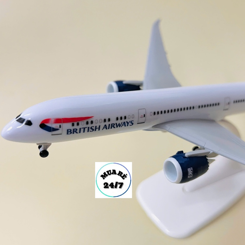 Máy Bay Boeing 787 Hãng Hàng Không Anh Quốc "BRITISH AIRWAYS" Mô Hình  Tỉ Lệ 1:400 Kim Loại Cao Cấp Bóng Đẹp (Fullbox)
