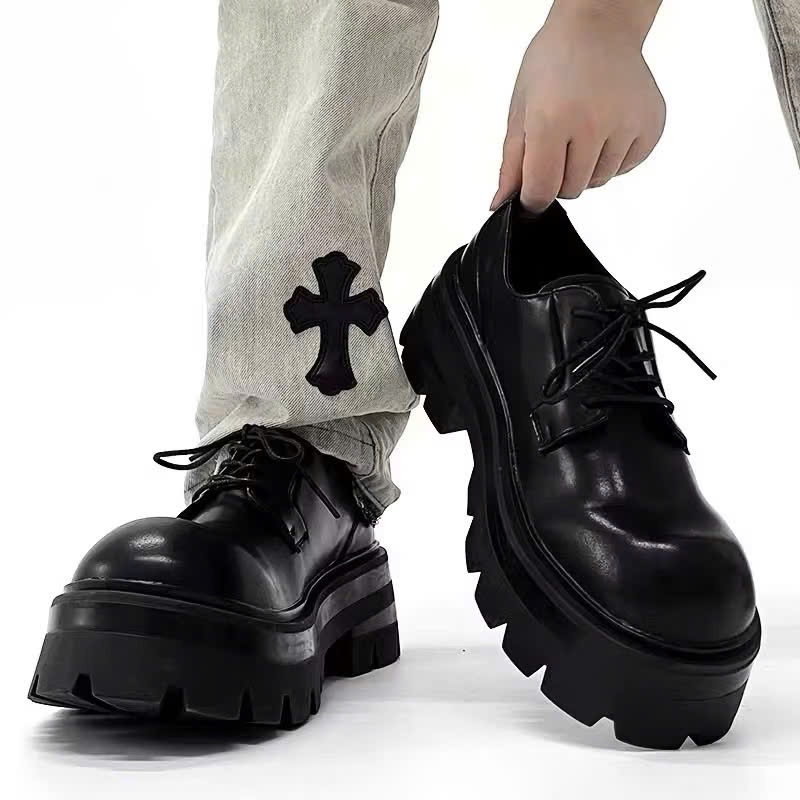 Ảnh Giày chunky derby đế cao 7cm thời trang INICHI IG1318 đế cao có may đế 1