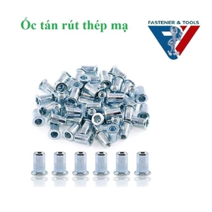 Combo hỗn hợp 50c ốc tán rút từ M3-M8 M3,M4,M5,M6,M8 mỗi loại 10c thép mạ