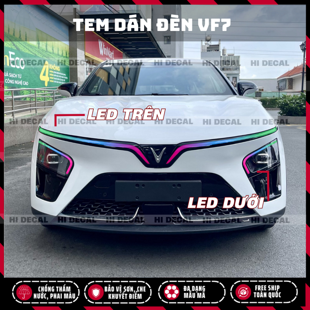 Decal đổi màu đèn Vinfats VF7 theo sở thích, Tem dán đèn xe VF7 đổi màu cá tính cực chất - mới nhất - Hidecal