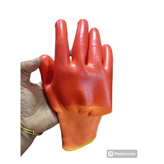( 1 BỊCH ) Găng tay PHỦ CAO SU 2 MẶT màu CAM loại dày 1.2KG, găng tay bảo hộ lao động