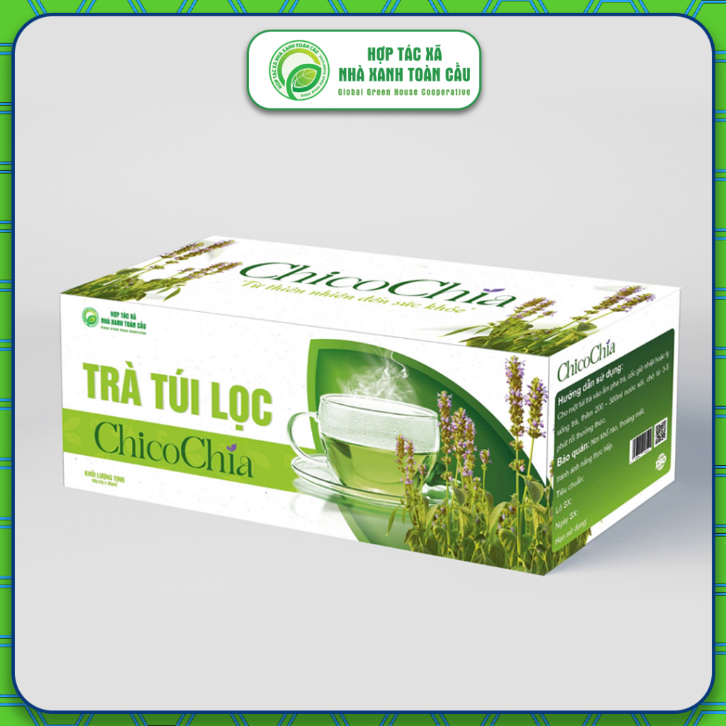 Trà Túi Lọc Cây Chia ChicoChia - Detox, giảm mỡ máu, an thần ngủ ngon