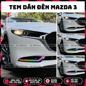Tem dán đèn gầm Mazda 3 đổi màu , decal trang trí đổi màu mazda 3 2020-2025 tem chống nước, bền màu, chịu nhiệt tốt
