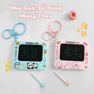 Móc Khóa Bảng Vẽ Điện Tử Đa Sắc Màu Tự Xoá Mini Cho Bé Tặng Kèm Bút Vẽ Nhiều Hình Dễ Thương Quà Tặng Cho Trẻ Em