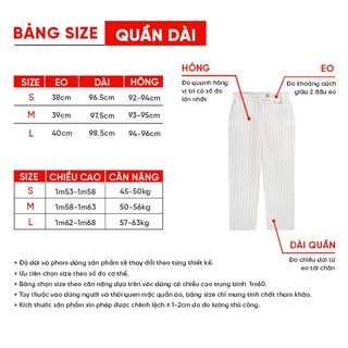 Quần âu nữ trắng kẻ sọc JASEY, quần vải ống suông thoải mái cạp khóa chuẩn size mã 3515
