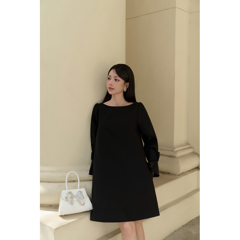 H.E.E - Đầm dáng suông tay dài Candy Dress đính hoa 3D nữ tính, thiết kế basic
