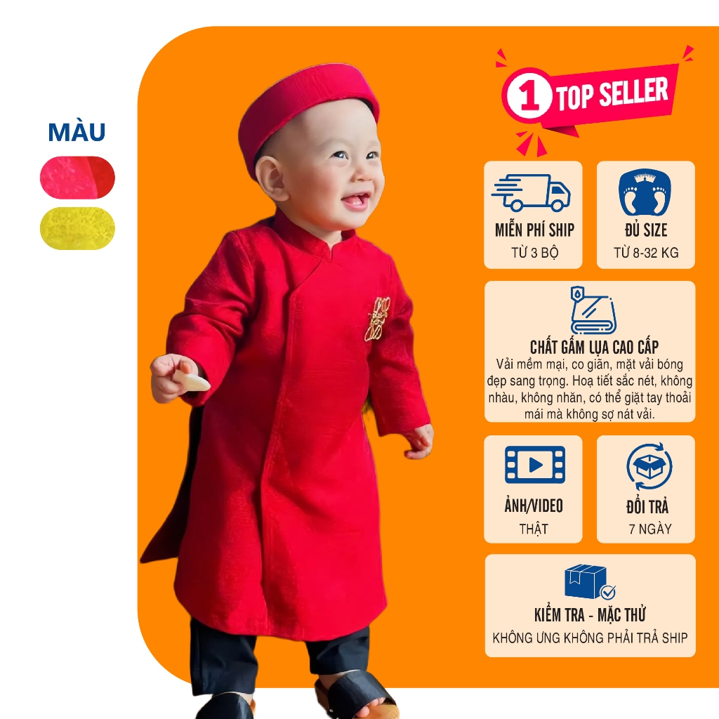 Áo Dài Cách Tân Bé Trai 𝗟𝗮𝗻𝗹𝗲𝗲 𝗙𝗮𝘀𝗵𝗶𝗼𝗻 Mã TET