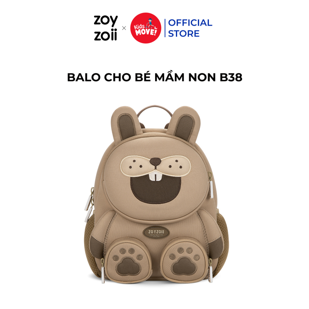Ảnh Balo cho bé Zoyzoii B38 hình thú chính hãng, chất vải SBR cao cấp, siêu nhẹ, khóa YKK nhập khẩu Nhật 1