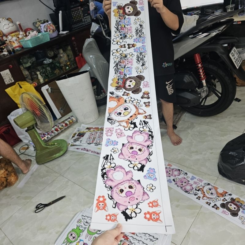 decal tem logo sticker baby three bé ba 20x1200cm dễ thương dán trang ...