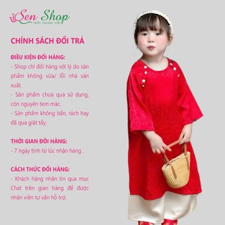 ÁO DÀI TẾT bé trai-gái gấm hoa cao cấp May Mắn - Hạnh Phúc - Đủ Đầy 7-32kg - Mã TET