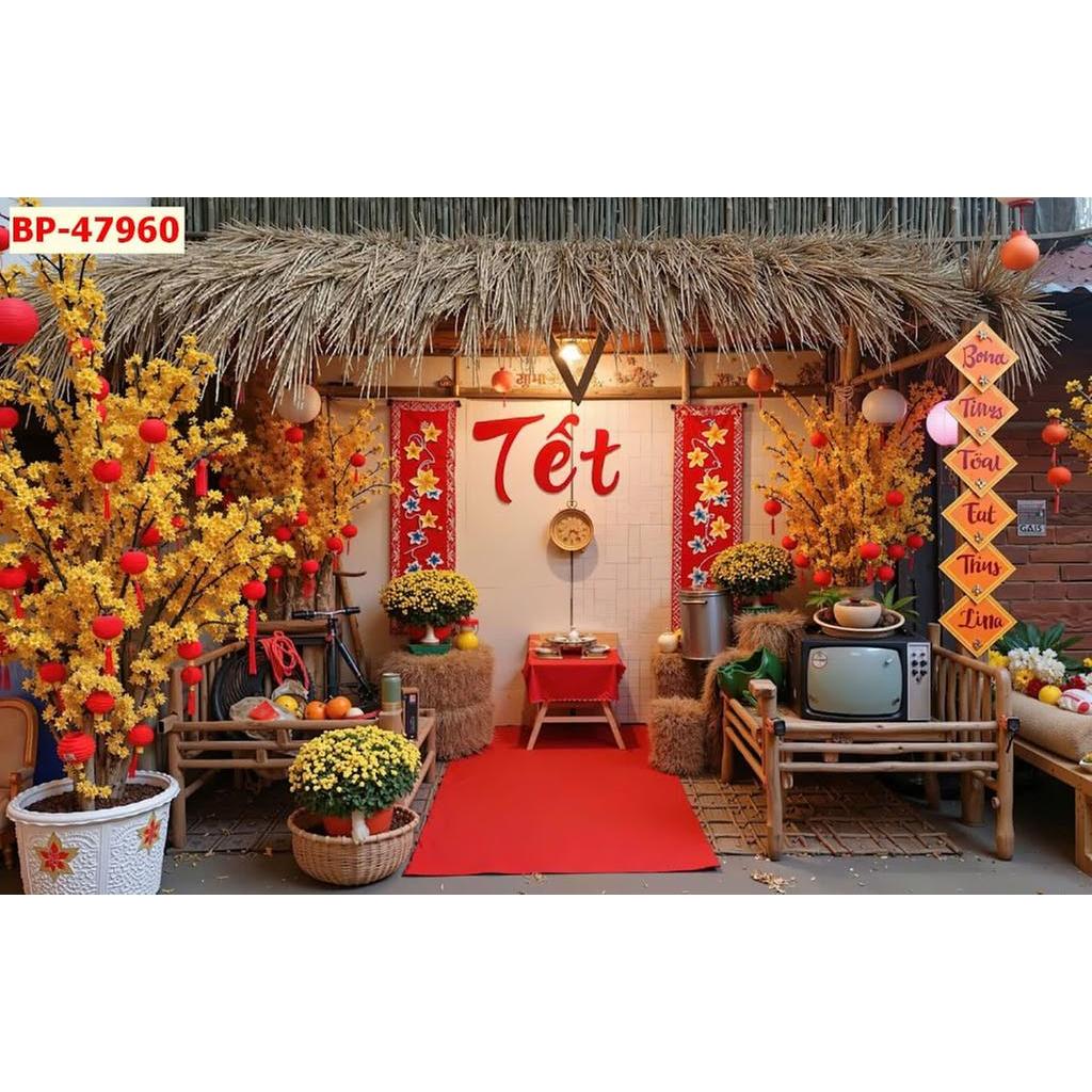 Tranh lụa mẫu Tết truyền thống trang trí YEP, sân khấu chào xuân