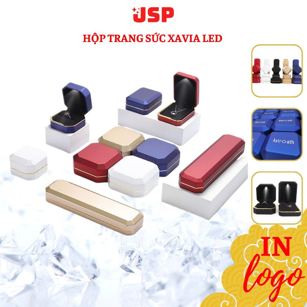 Hộp đựng nhẫn XAVIA LED JSP cao cấp nhận in Logo hộp đựng trang sức dây chuyên lăc tay hộp đưng nhẫn
