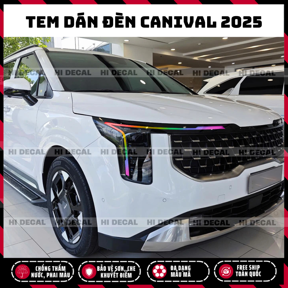 Tem dán đèn Carnival 2024 - 2025, tem dán đèn trang trí xe chống nước bền màu