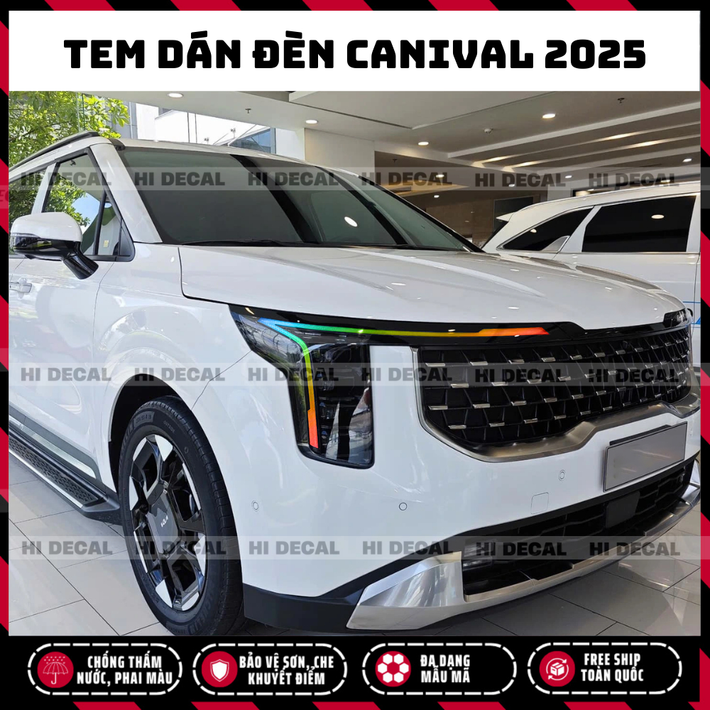 Tem dán đèn Carnival 2024 - 2025, tem dán đèn trang trí xe chống nước bền màu