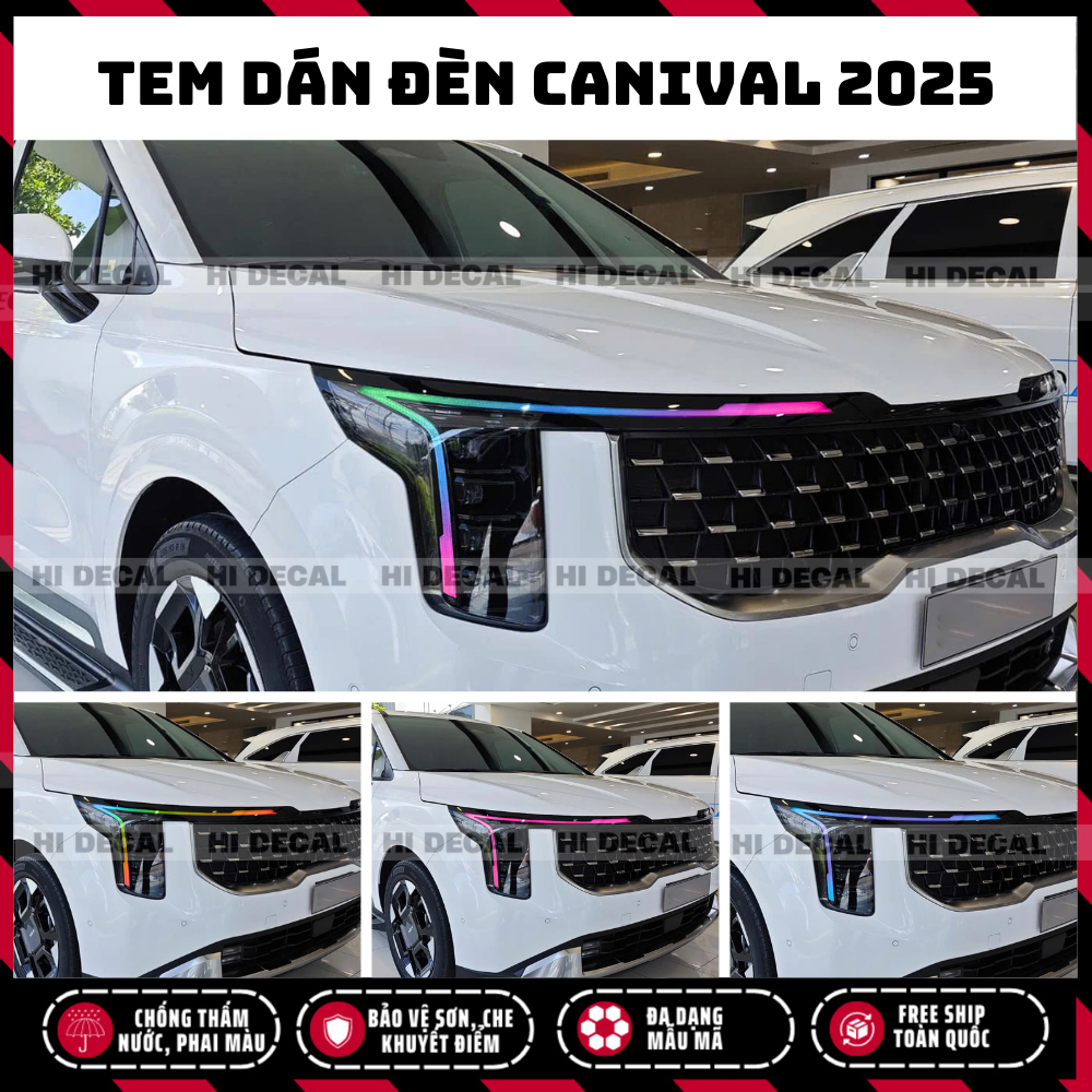 Tem dán đèn Carnival 2024 - 2025, tem dán đèn trang trí xe chống nước bền màu