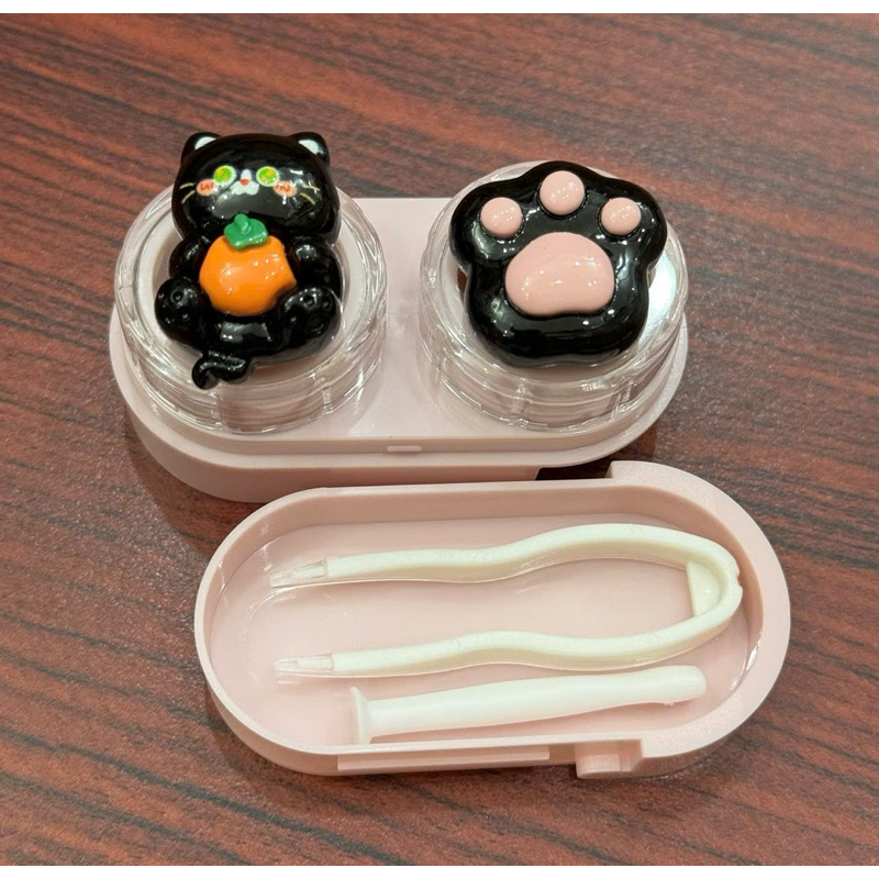 KHAY CHARM ĐỰNG LENS Mèo đen Cute Muneyes