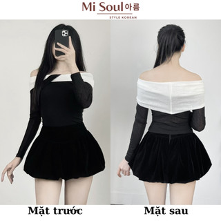 Quần Bí Nhung Xếp Ly Nữ 2 Lớp Dáng Xoè Bồng Misoul, Quần Qủa Bí Tuyết Nhung Xếp Ly Xoè BigSize 368