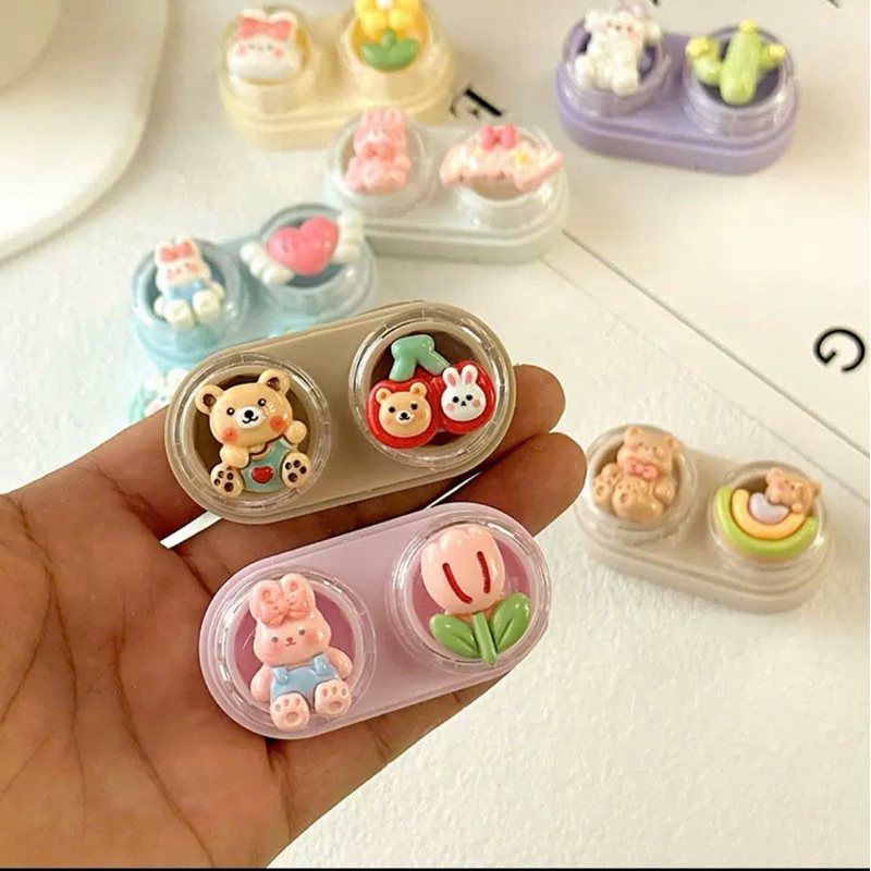 KHAY CHARM ĐỰNG LENS Thỏ hoa trái cây Muneyes