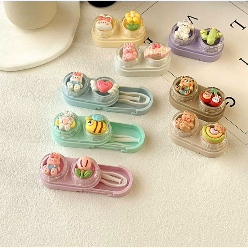 KHAY CHARM ĐỰNG LENS Thỏ hoa trái cây Muneyes